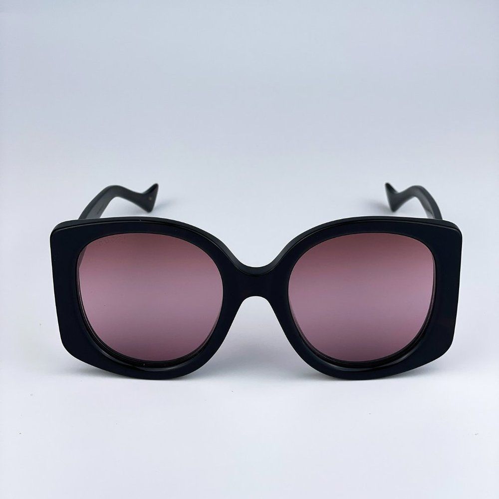 Gucci GG1257S 003 Sunglasses Havana Gradient Red Butterfly Oversized Women - Picture 8 of 14